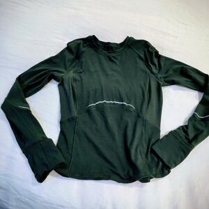 Lululemon Dark Green Long Sleeve Running Top